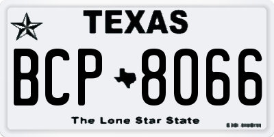 TX license plate BCP8066