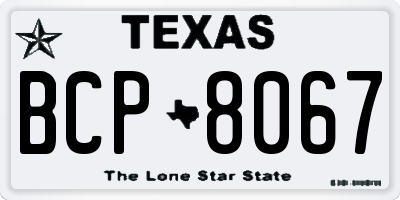 TX license plate BCP8067