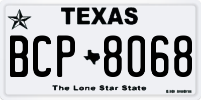 TX license plate BCP8068