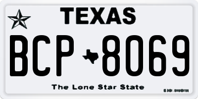 TX license plate BCP8069