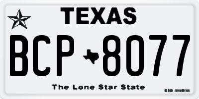 TX license plate BCP8077