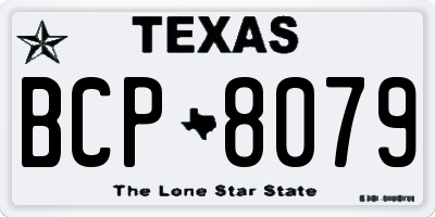 TX license plate BCP8079