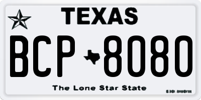 TX license plate BCP8080