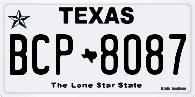TX license plate BCP8087