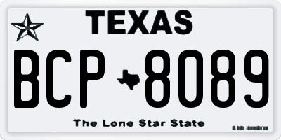TX license plate BCP8089