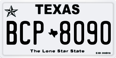 TX license plate BCP8090
