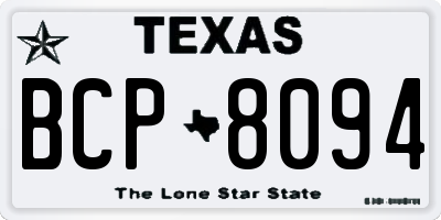 TX license plate BCP8094