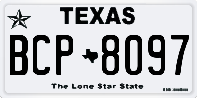 TX license plate BCP8097