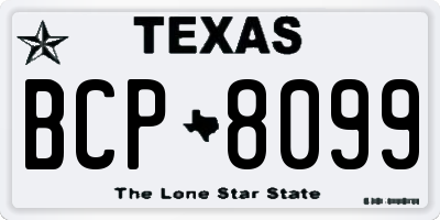 TX license plate BCP8099