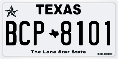 TX license plate BCP8101