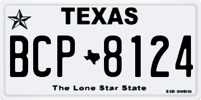 TX license plate BCP8124