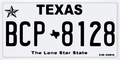 TX license plate BCP8128