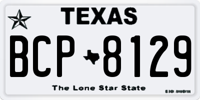 TX license plate BCP8129