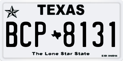 TX license plate BCP8131