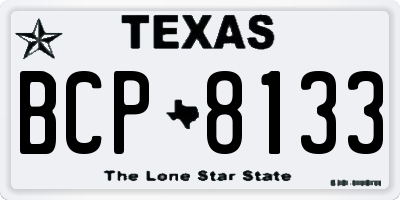 TX license plate BCP8133