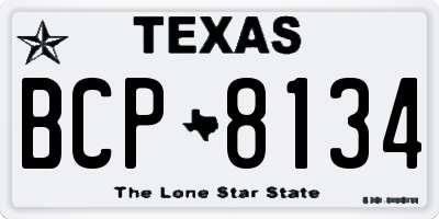 TX license plate BCP8134