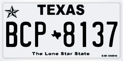 TX license plate BCP8137
