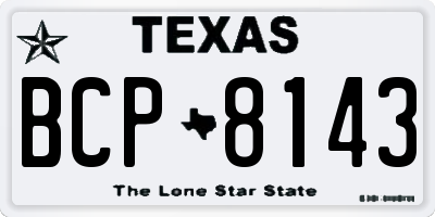 TX license plate BCP8143