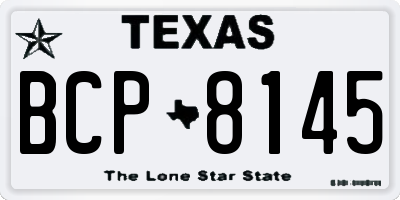 TX license plate BCP8145