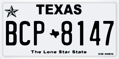 TX license plate BCP8147