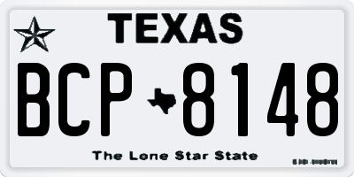 TX license plate BCP8148