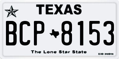 TX license plate BCP8153
