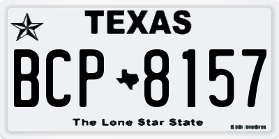 TX license plate BCP8157