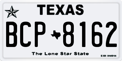 TX license plate BCP8162