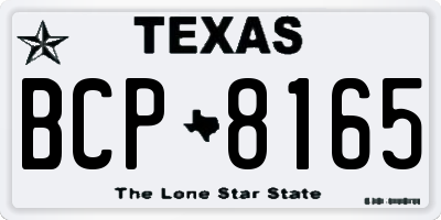 TX license plate BCP8165