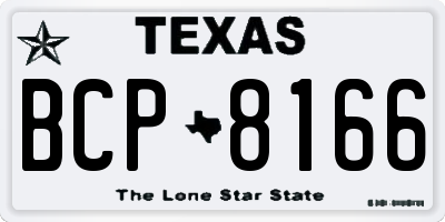 TX license plate BCP8166