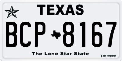 TX license plate BCP8167