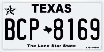 TX license plate BCP8169
