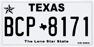 TX license plate BCP8171
