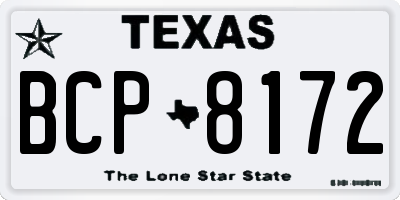 TX license plate BCP8172
