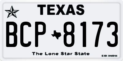TX license plate BCP8173