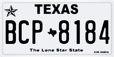 TX license plate BCP8184
