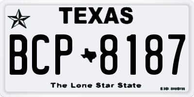 TX license plate BCP8187