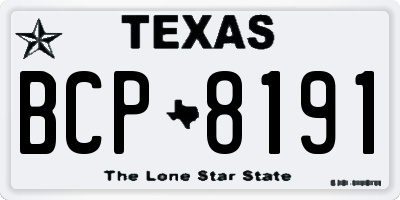 TX license plate BCP8191