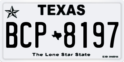 TX license plate BCP8197