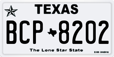 TX license plate BCP8202