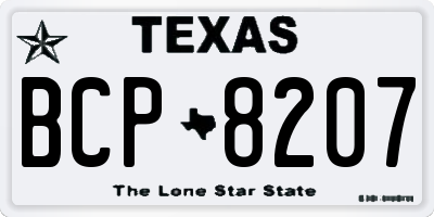 TX license plate BCP8207