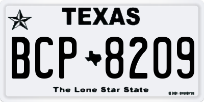 TX license plate BCP8209
