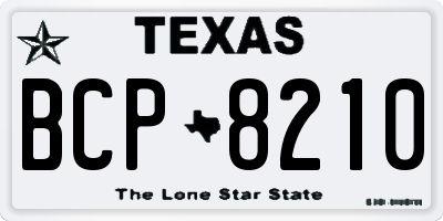 TX license plate BCP8210
