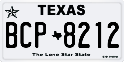 TX license plate BCP8212
