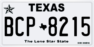 TX license plate BCP8215