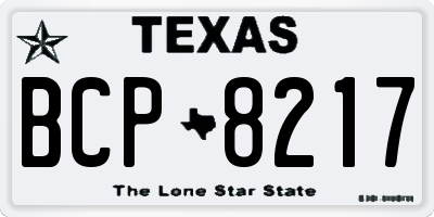 TX license plate BCP8217