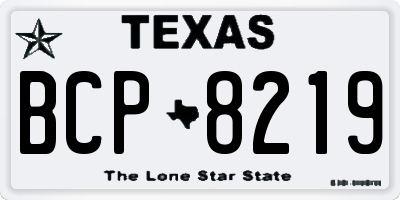 TX license plate BCP8219