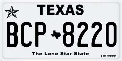 TX license plate BCP8220