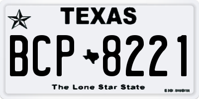 TX license plate BCP8221