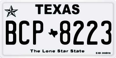 TX license plate BCP8223